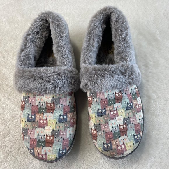 Skechers BOBS Cats‎ Too Cozy Cuddled Up Slippers Shoes Size 6 Womens Multicolor - Picture 5 of 11